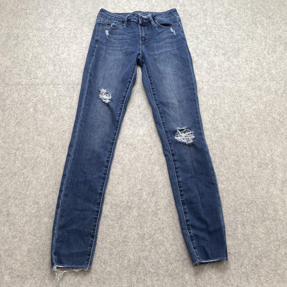 Articles Of Society Skinny Jeans Womens 25 (25x27) Blue Distressed Stretch *SPOT